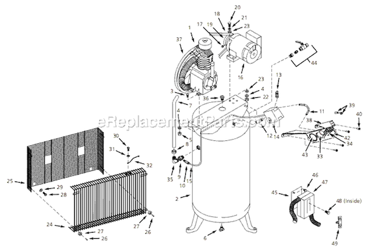 Page A Diagram and Parts List for TF291201 2003 Campbell Hausfeld Compressor